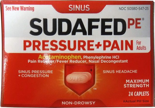 SUDAFED 24CT PE PRESSURE&PAIN
