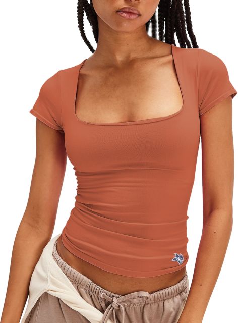 Rice Free People Womens Stick Clean Lines Baby Tee Rice University Mascot