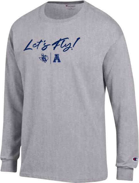 Rice Champion Oxford Long Sleeve T Shirt Lets Fly Rice Texas A Conference Stacked