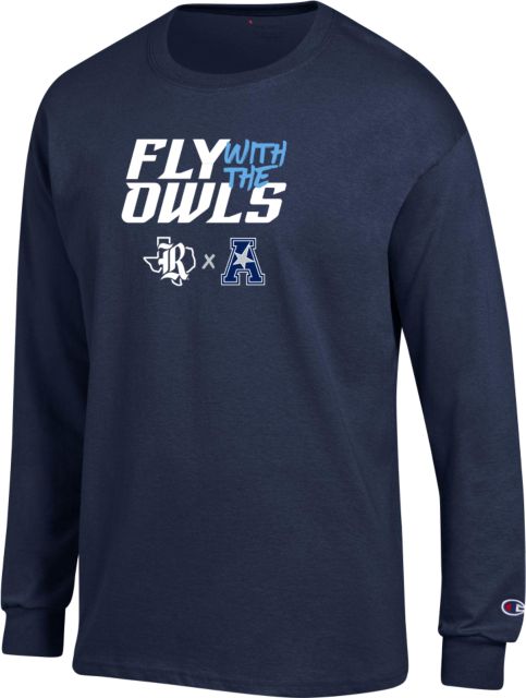 Rice Champion Long Sleeve T Shirt Rice University Fly with The Owls Design