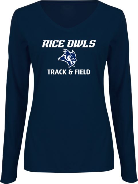 Rice Ladies Long Sleeve V Neck Tee Track and Field - ONLINE ONLY